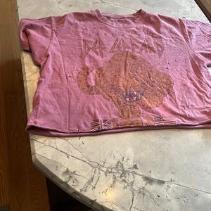 Cropped Graphic Tee- Def Leppard
